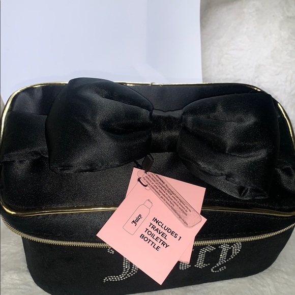 Juicy Couture Black Cosmetic Bag with Bow - Picture 5 of 13